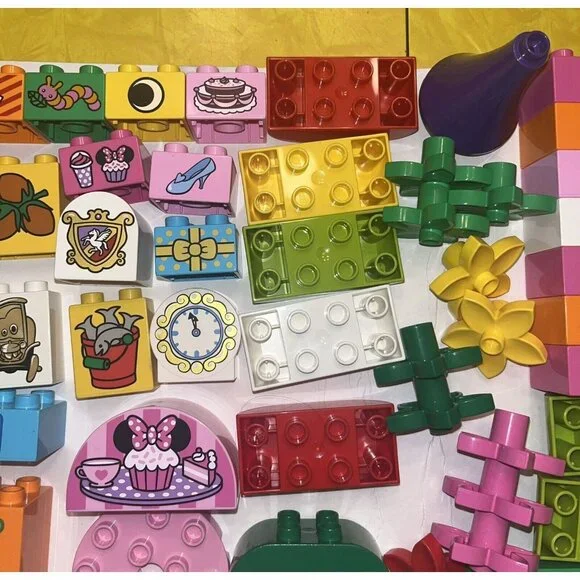 Lego DUPLO 7 lbs Bulk Train Figures Castle Auto ABC #s Flowers Bricks VTG & MOD - Picture 13 of 16